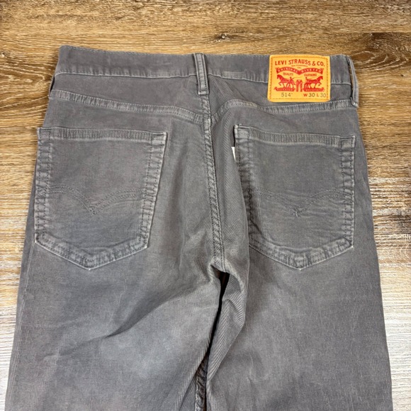 Levi's Corduroy Pants Mens 30x30 Gray Straight Fit Classic Casual Travel - Picture 2 of 9